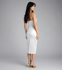 Krissy Satin Bodycon Formal Midi Dress