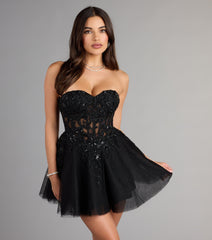 Carla Corset Tulle A-Line Mini Dress