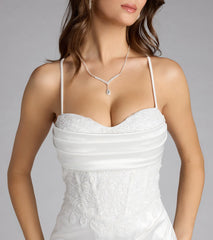 Julietta Bustier Lace-Up Satin Mini Dress