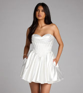 Jodie Satin Skater Corset Dress