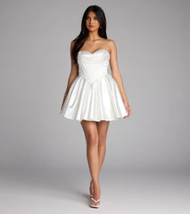 Jodie Satin Skater Corset Dress