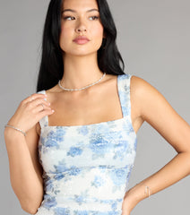 Elara Floral Sequin Lace-Up Mini Dress