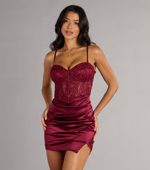 Brandy Sleeveless Lace Satin Bodycon Mini Dress