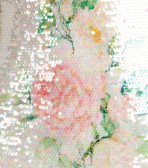 Magnolia Floral Sequin Bow Back Mini Dress