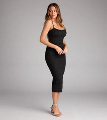 Kourtney Glitter Bow Midi Formal Dress