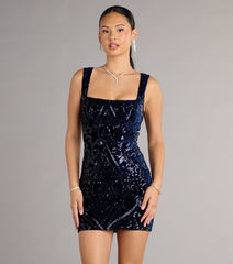 Aurora Sequin Velvet Lace-Up Mini Dress