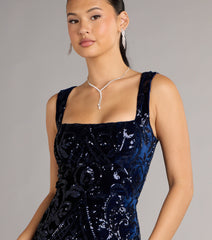 Aurora Sequin Velvet Lace-Up Mini Dress