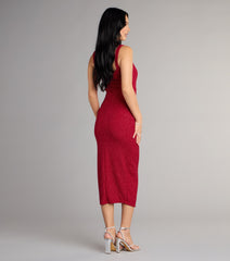 Courtney Formal Glitter Wrap Midi Dress