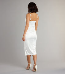 Melody Satin Slit Midi Formal Dress