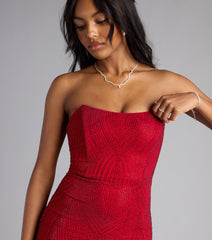 Nicole Rhinestone Lace-Up Strapless Mini Dress