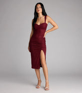 Savannah Glitter Cutout Midi Formal Dress