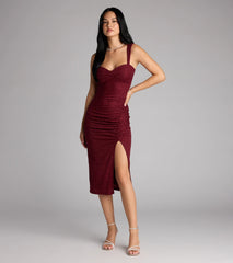 Savannah Glitter Cutout Midi Formal Dress