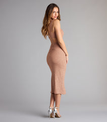 Savannah Glitter Cutout Midi Formal Dress