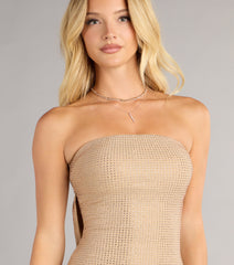 Ada Rhinestone Open Back Mini Dress