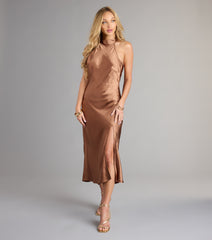 Ingrid Formal Satin Halter Dress