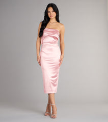Renee Bow Satin Midi Dress
