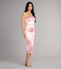 Renee Bow Satin Midi Dress