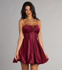 Joelle Satin Corset Skater Dress