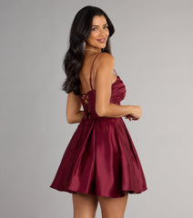 Joelle Satin Corset Skater Dress