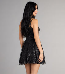 Korrie Glitter Mesh Dress With Pockets