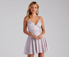 Rashida Lattice Back Glitter Dress