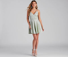 Erina Formal Woven Glitter And Lace Dress