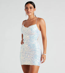 Allie Formal Sequin Open Back Dress