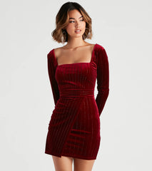 Katrina Velvet Long Sleeve Dress