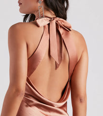 Ingrid Formal Satin Halter Dress