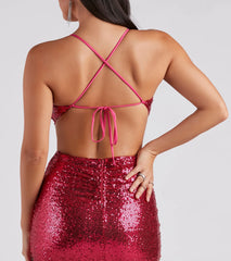 Elsie Ruched Sequin Mini Dress