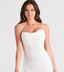 Kristen Faux Pearl Mini Party Dress