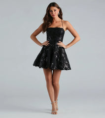 Joanna Sequin Lace Party Dress