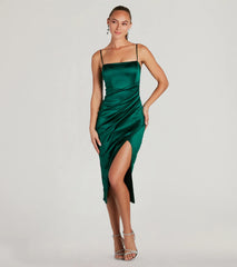 Harriet Formal Satin Corset Midi Dress