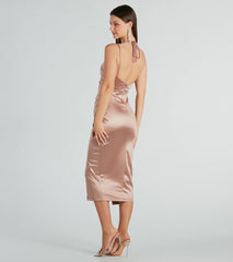 Amanda Wrap Satin Dress