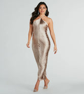 Carolina Formal Fringe High Neck Maxi Dress