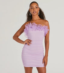 Krista Strapless Tulle Ruffle Party Dress