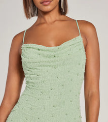 Keira Faux Pearl Strappy Open-Back Mini Dress