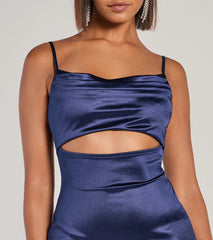 Seona Formal Satin Midi Dress