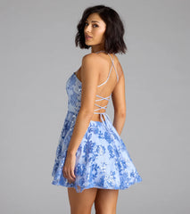 Joanna Sequin Lace Party Dress