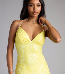 Tobi Lace-Up Bodycon Sequin Party Dress