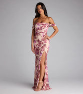Tess Floral Off-The-Shoulder Formal Dress