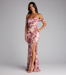 Tess Floral Off-The-Shoulder Formal Dress