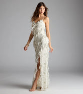 Diana V-Neck Mermaid Floral Ruffle Formal Dress