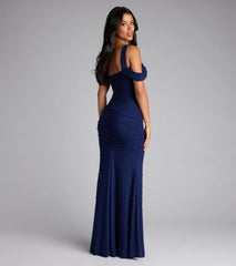 Fay Off The Shoulder Faux Pearl Mermaid Dress