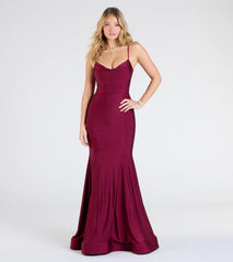 Marva Lace-Up Rhinestone Mermaid Formal Dress
