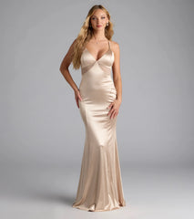 Aimee Strappy Back Mesh Trim Mermaid Formal Dress