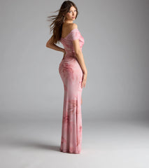 Cornelia Off-The-Shoulder Slit Floral Formal Dress