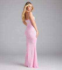 Jae Formal Mesh Ruched Mermaid Long Dress