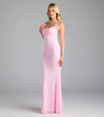 Jae Formal Mesh Ruched Mermaid Long Dress