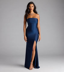 Cheryl Strapless Slit Mermaid Formal Dress